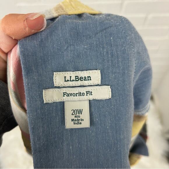 L.L.Bean Plus Size Women's Lakewashed Dock Shorts, Mid-Rise Stripe Size 20W - Picture 3 of 12